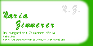 maria zimmerer business card
